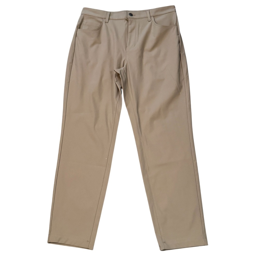 Fabletics The One Pant Mens 32x30 Khaki Tan Technical Stretch Performance Chino
